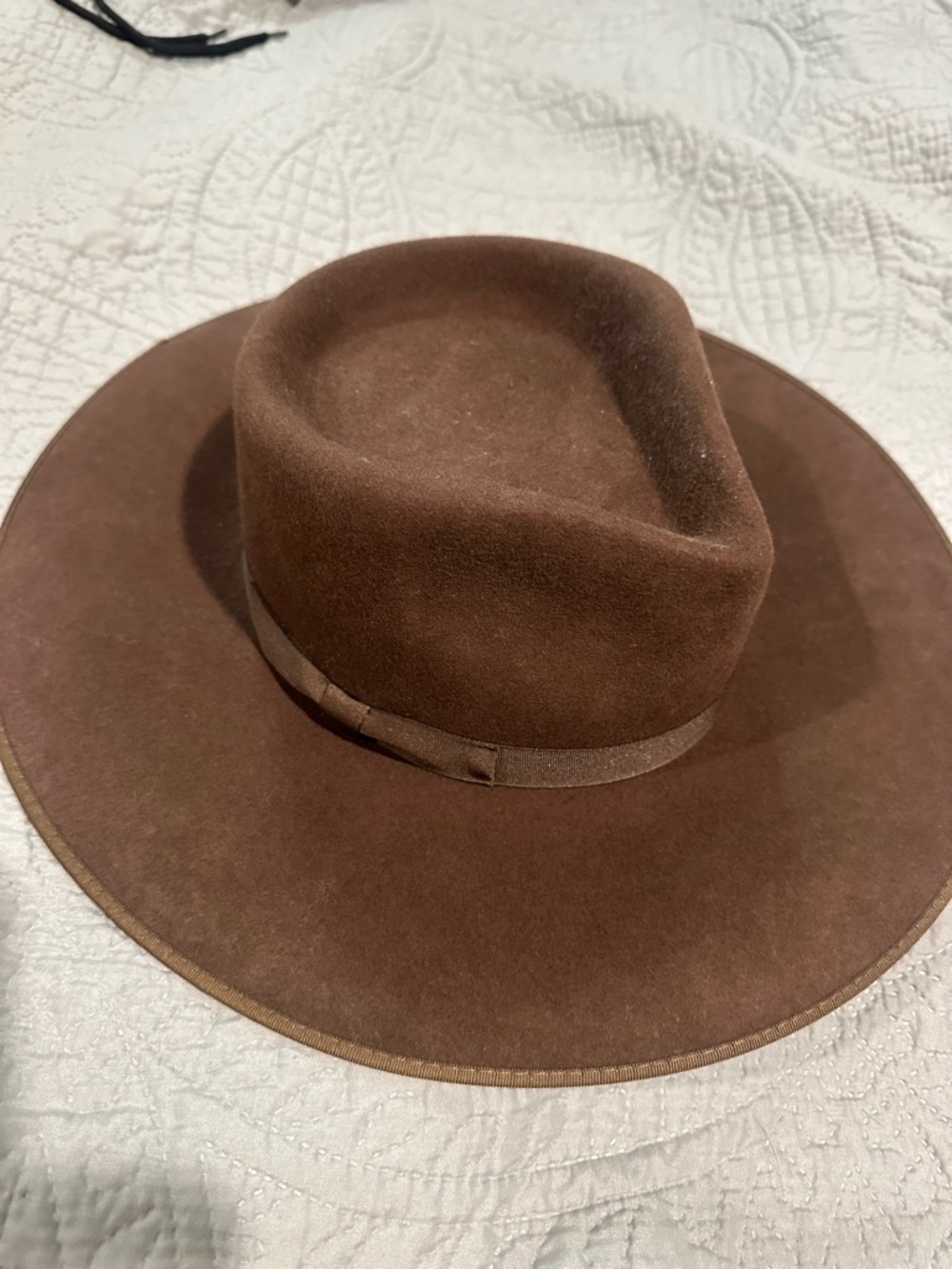 Lack Of Color Brown Wide-Brim Felt Fedora